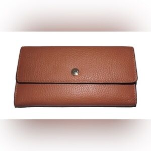 Lodis Women's Leather Slim RFID Credit Card Clutch Wallet in Cognac